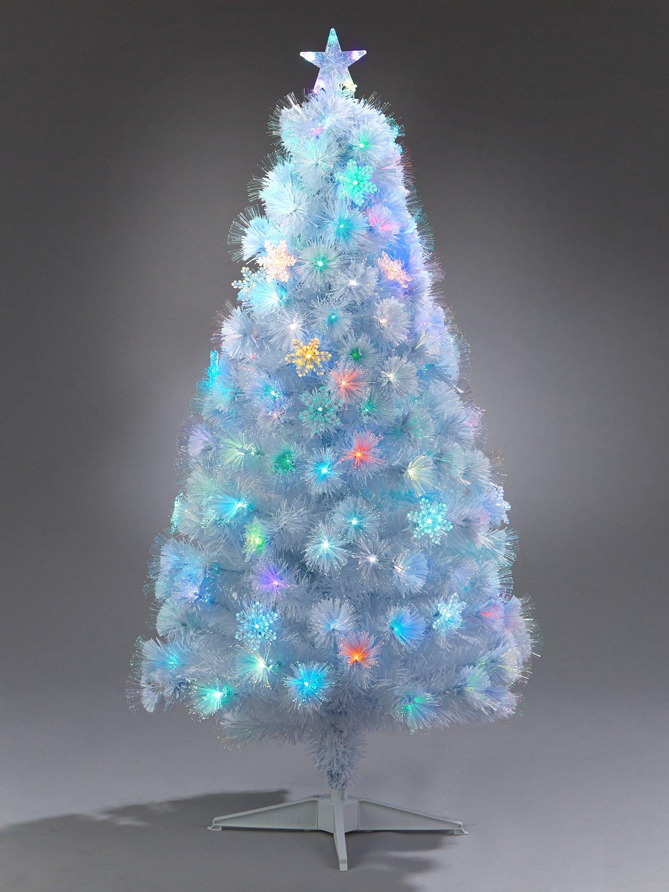 Christmas Trees Details About 4ft 6ft 7ft White Christmas Xmas Tree With 8 Modes Blue Led Lights Bushy Pine Home Garden
